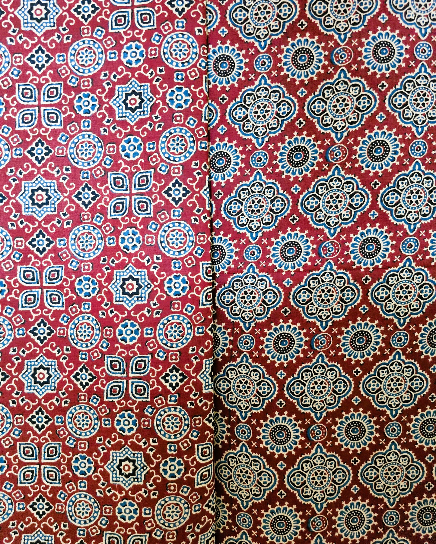 Red Ajrakh Printed Cotton Combo Set