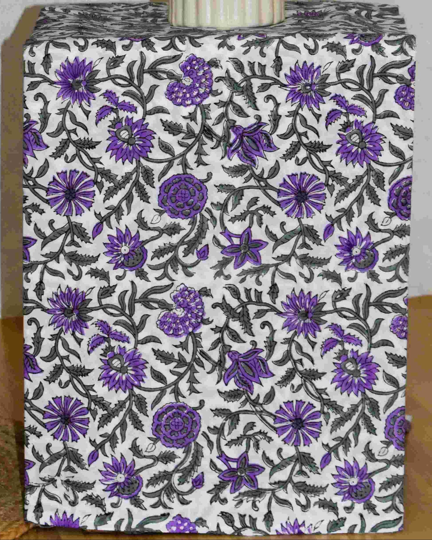 All-over Small Floral Buti Hand Block Printed Cotton Suit With Kota Doria Dupatta