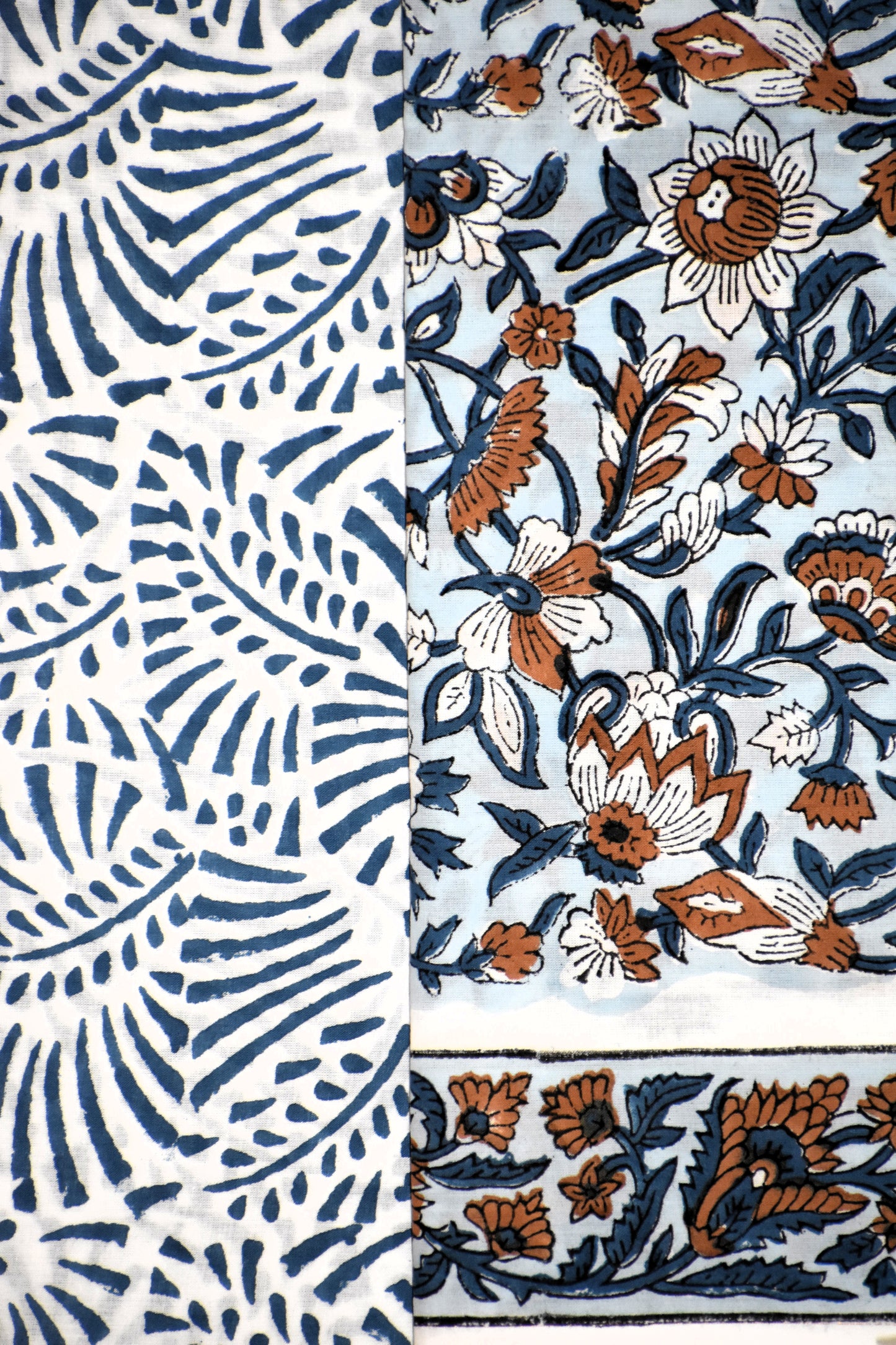 Hand Block Printed Cotton Suit With All-over jaal and Kota Doria Dupatta