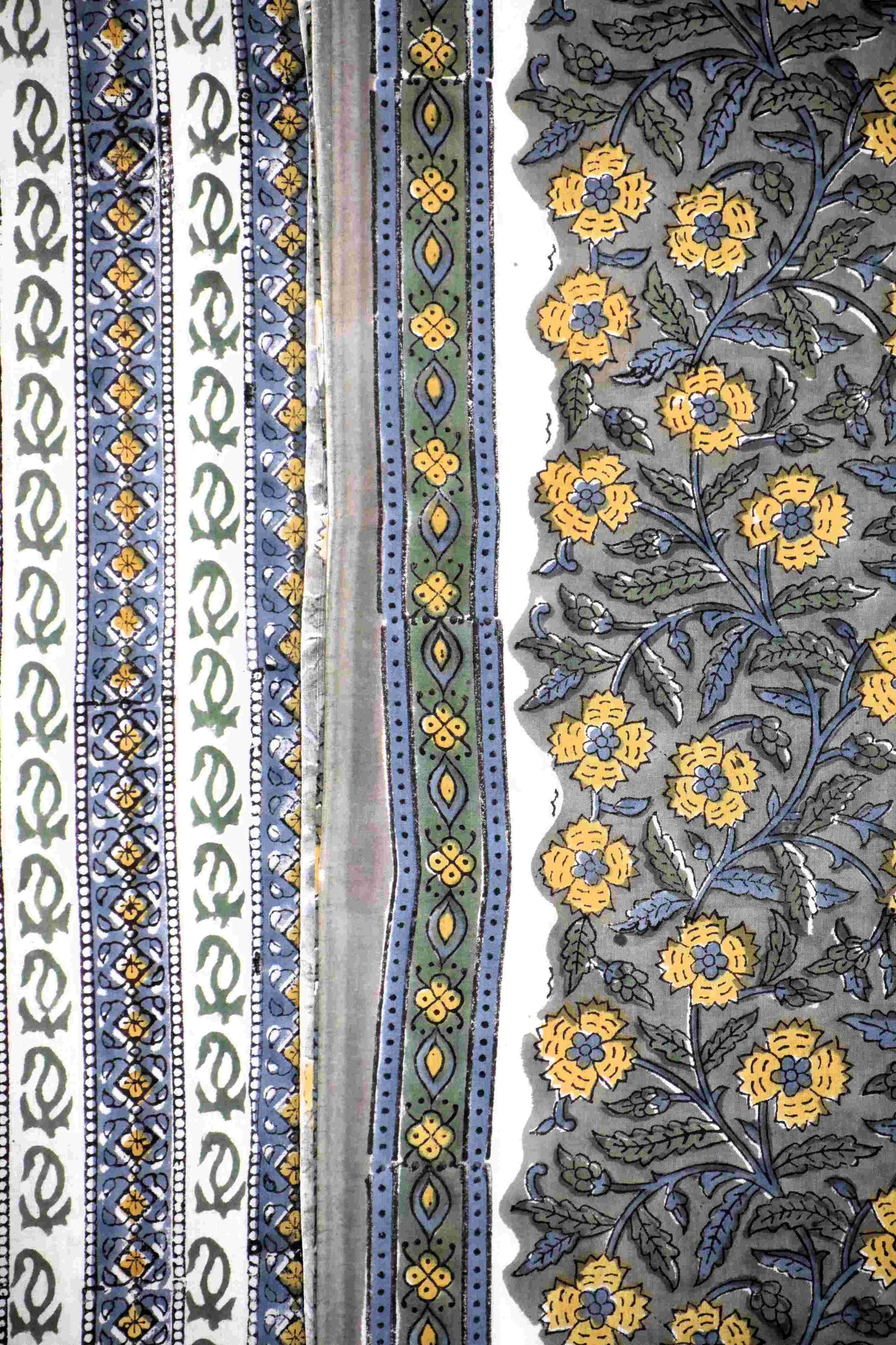 All-over Floral Hand Block Printed Cotton Suit with Malmal Dupatta