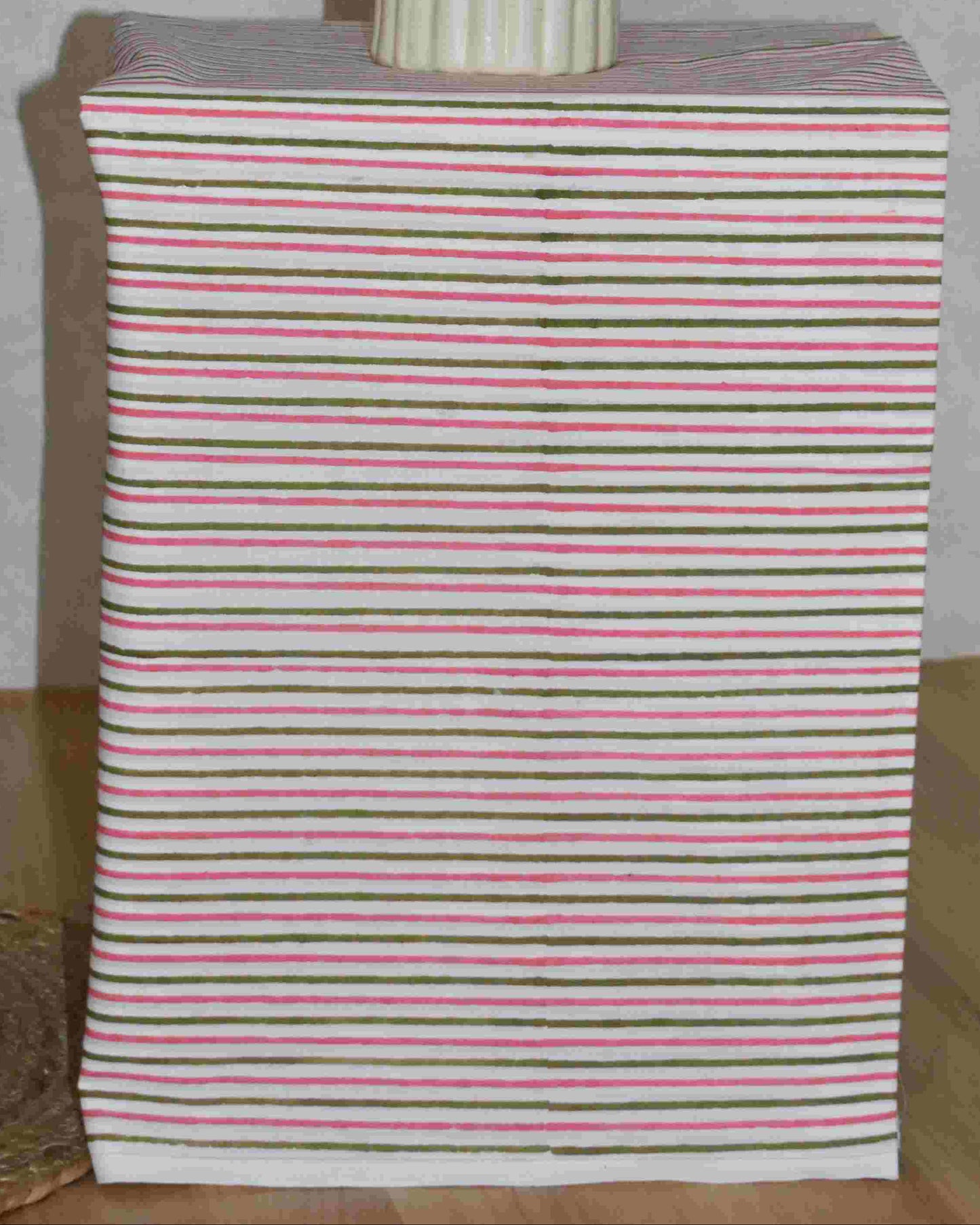 All-over Green Floral Hand Block Printed Cotton Suit with Malmal Dupatta