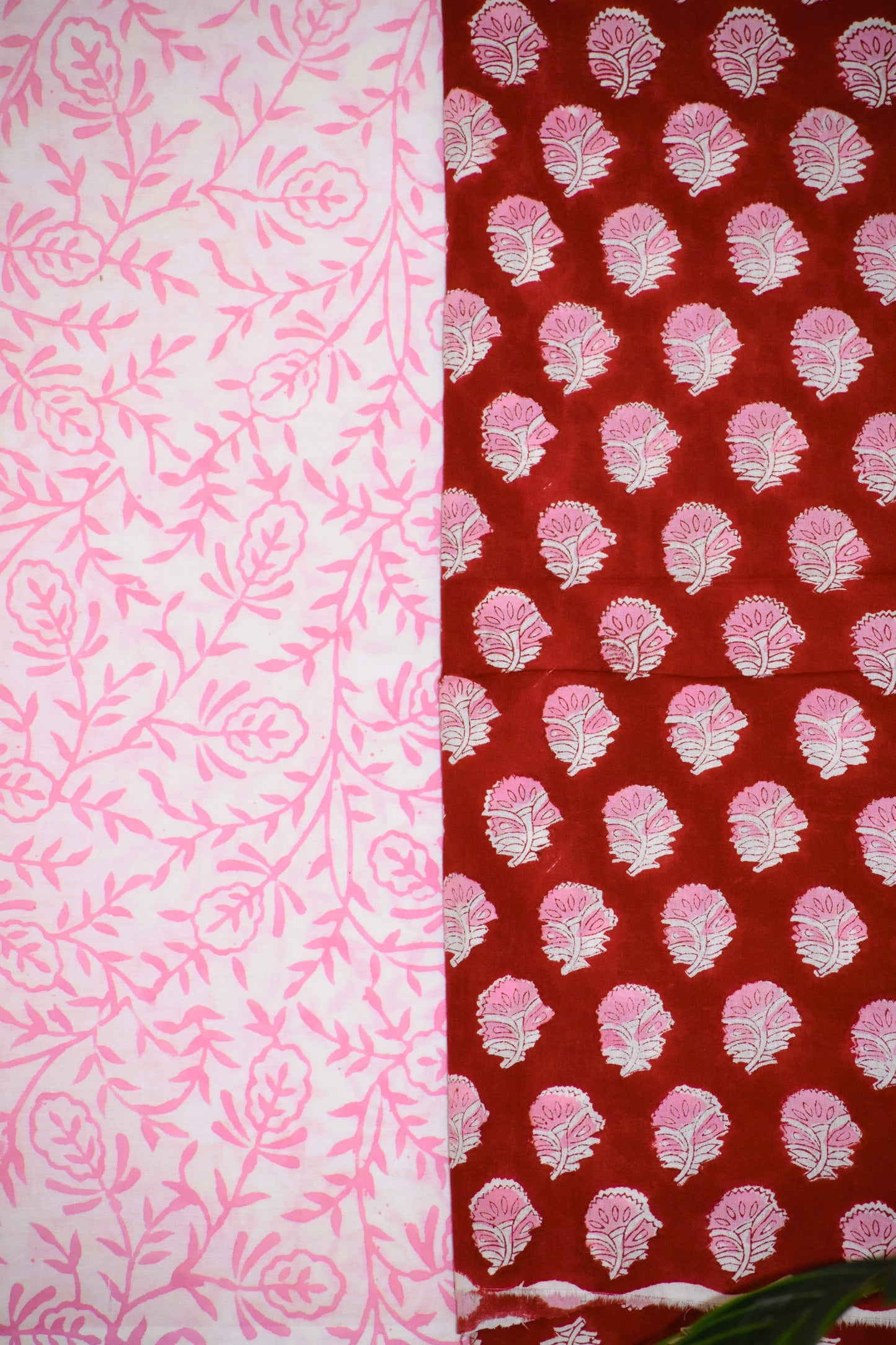 Hand Block Printed Cotton Suit with All-over Buti and Malmal Dupatta