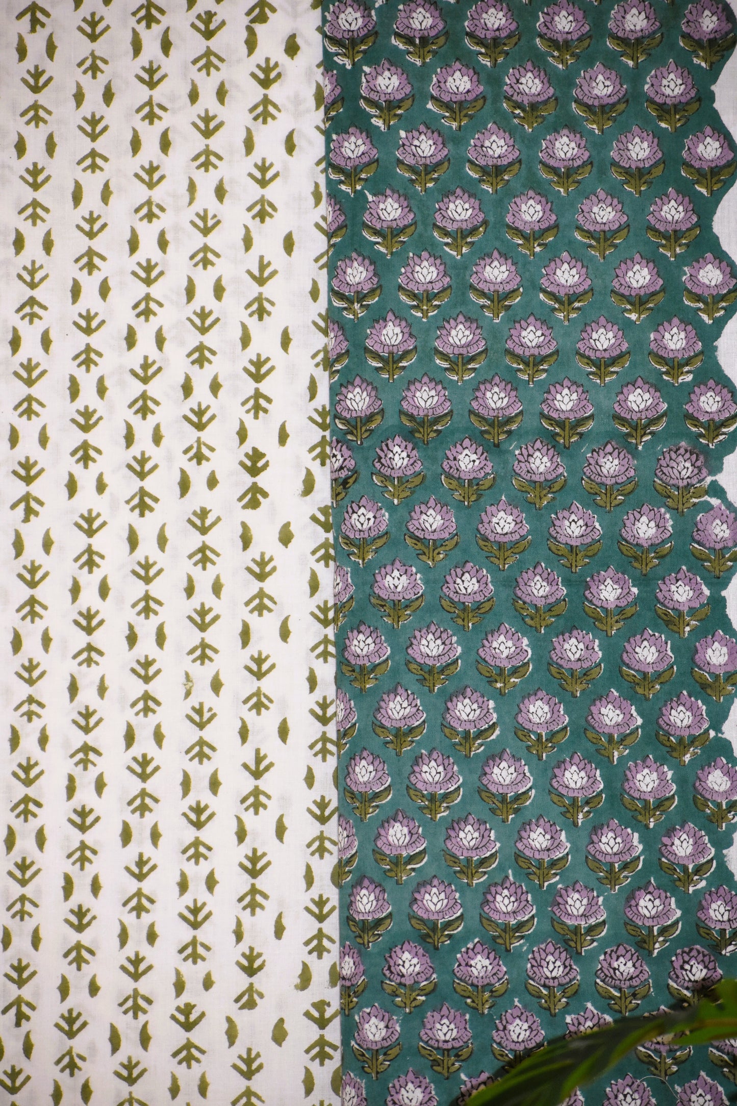 Hand Block Printed Cotton Suit with All-over Floral Buti and Malmal Dupatta