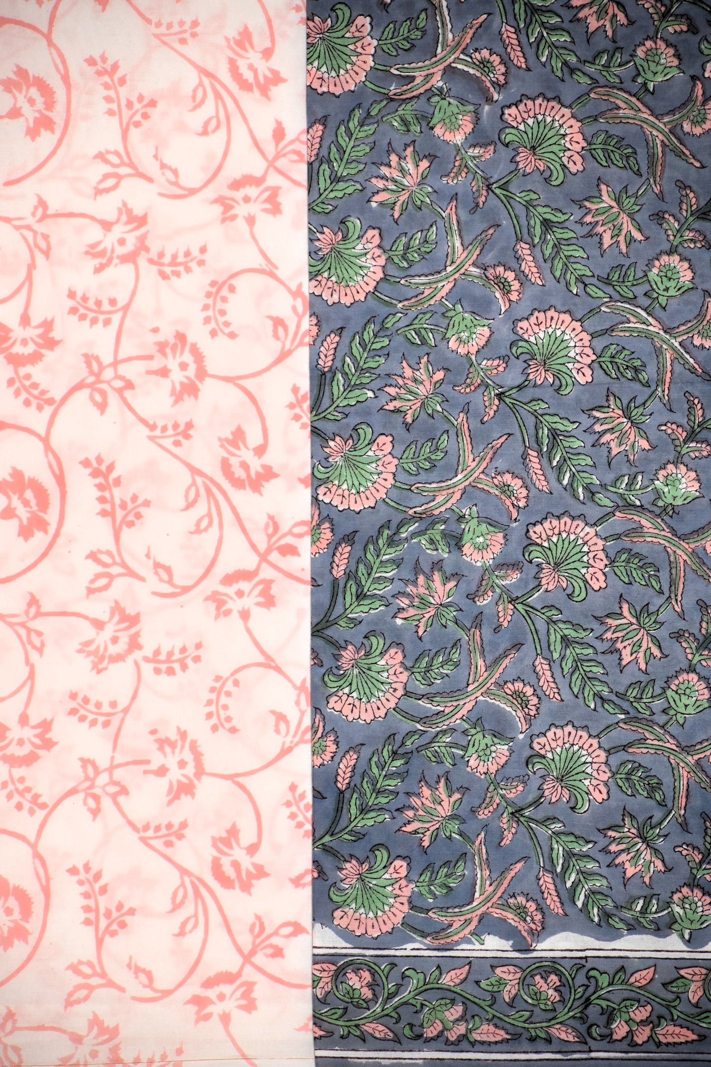 All-over Jaal Hand Block Printed Cotton Suit With Malmal Dupatta