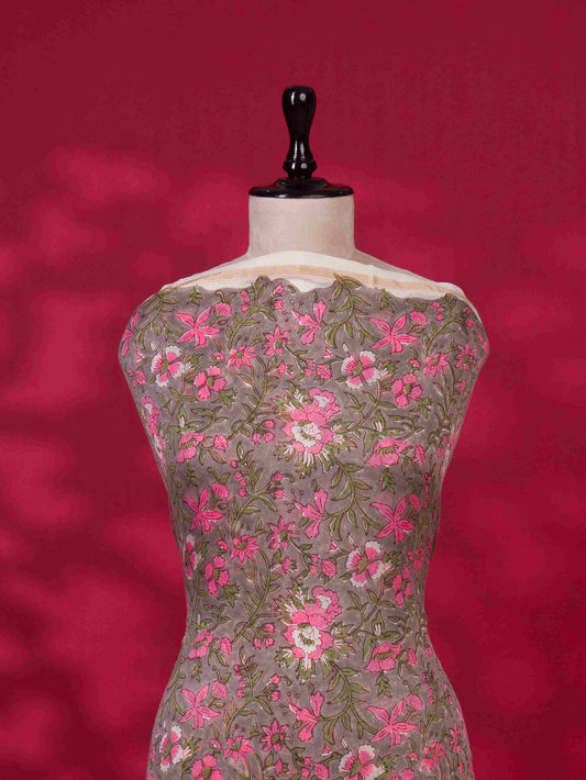 Timeless Chanderi Silk Suit with Sanganeri Print