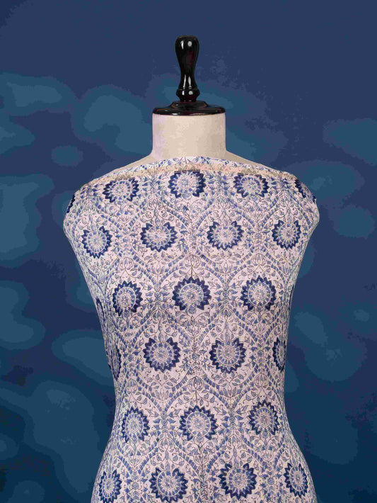 Timeless Chanderi Silk Suit with Sanganeri Print