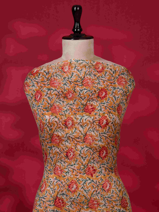 Timeless Chanderi Silk Suit with Sanganeri Print