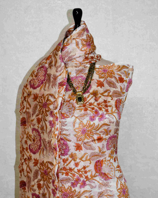 Floral All-over Jaal Printed Chanderi Silk Suit