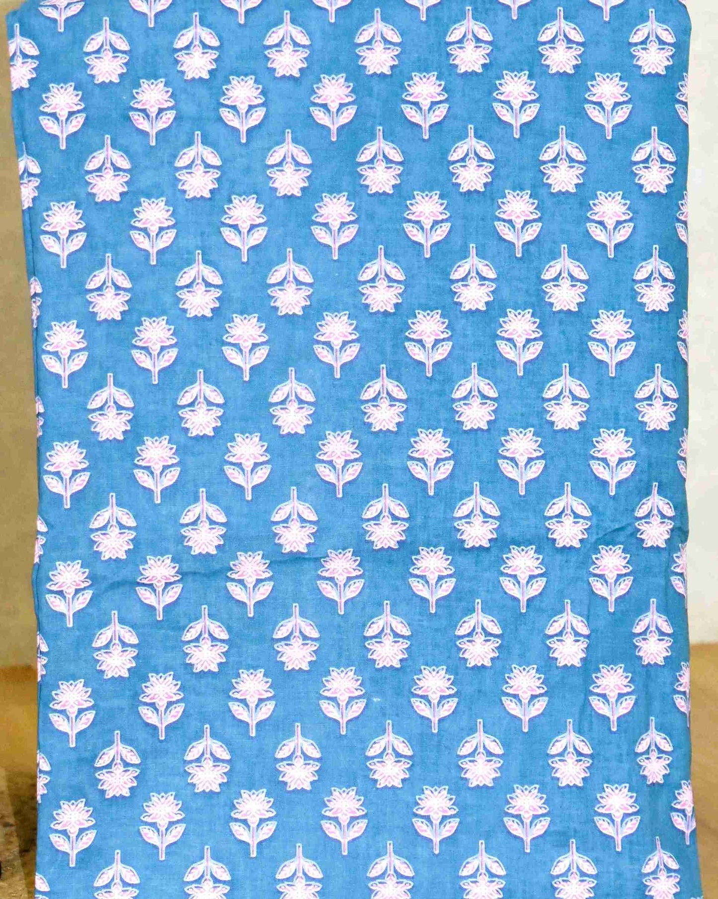 Jaipuri Printed Unstitched Cotton Suit Set with malmal dupatta