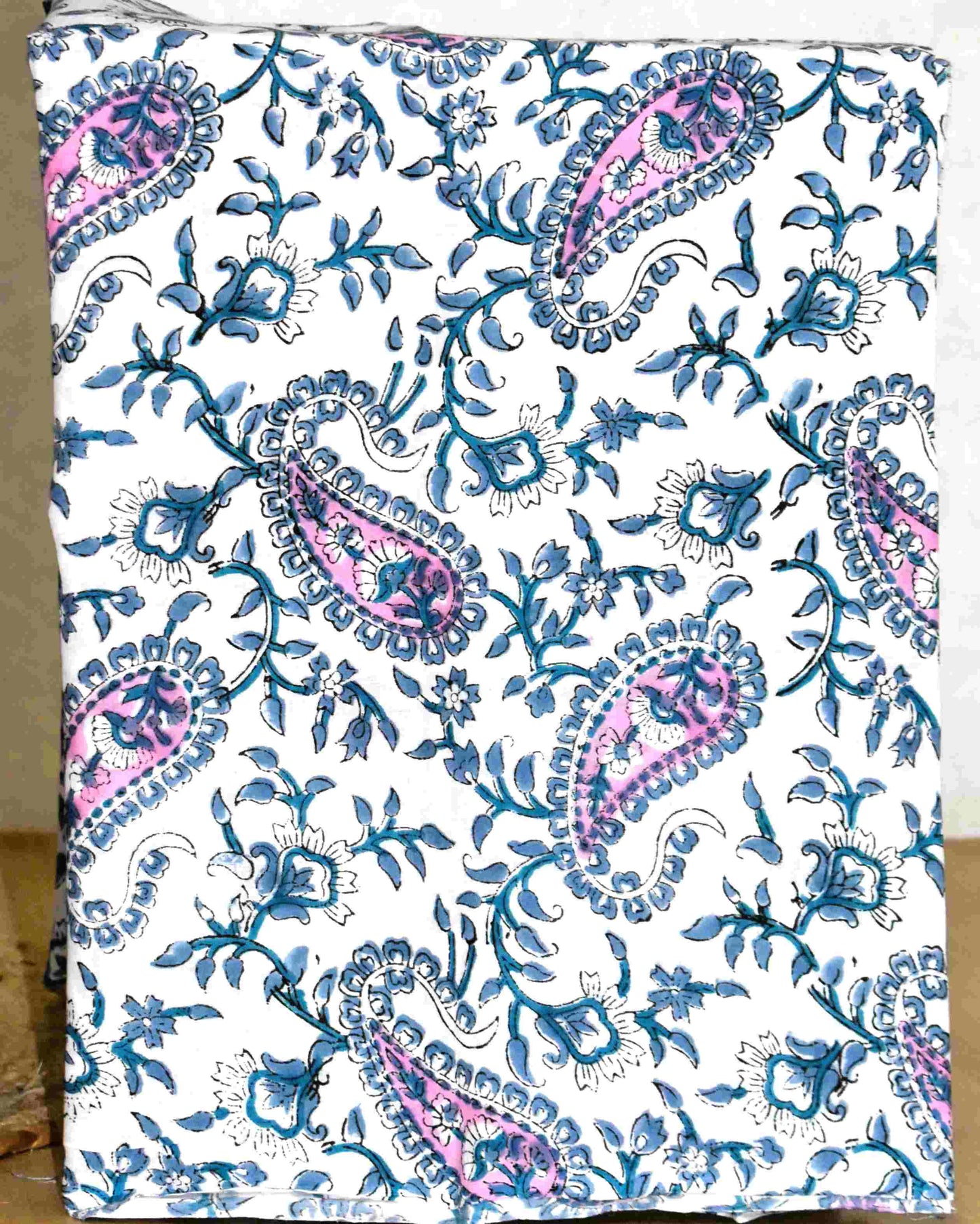All-over Floral Buti Hand Block Printed Maheshwari Silk Suit Set