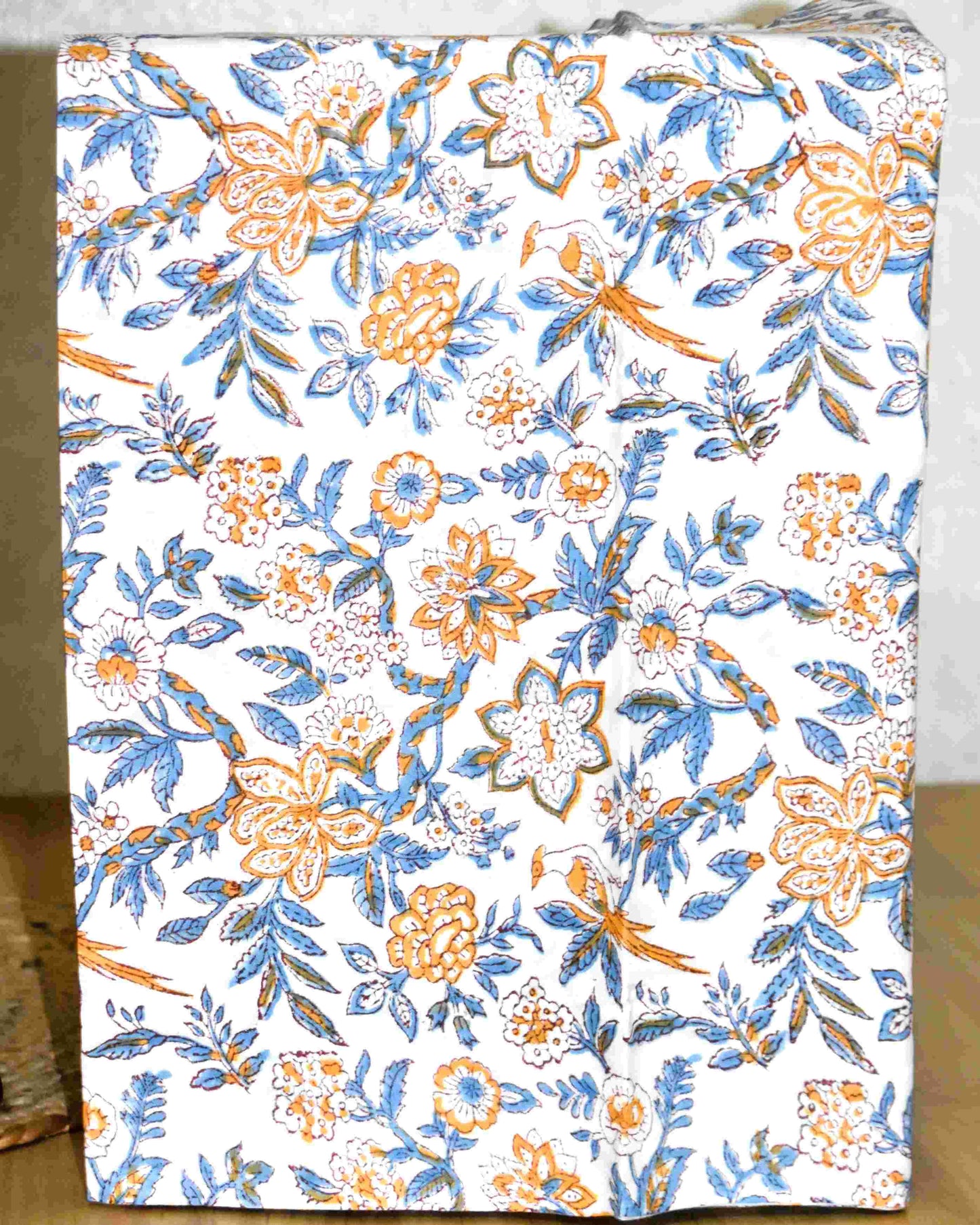 All-over Floral Buti Hand Block Printed Maheshwari Silk Suit Set