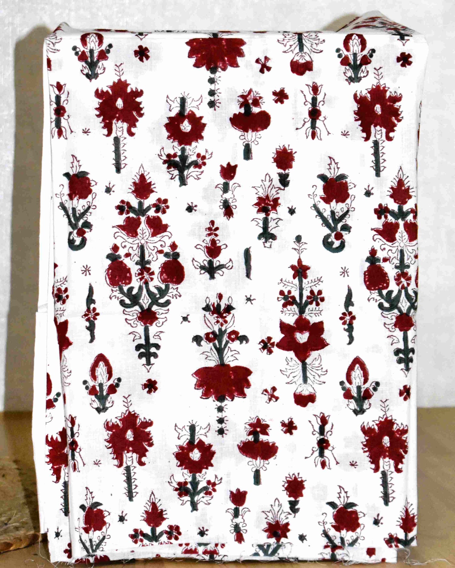 All-over Floral Jaal Hand Block Printed Maheshwari Silk Suit Set