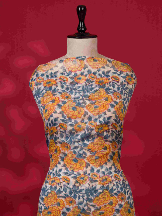 Sanganeri printed Maheshwari Silk Suit Set