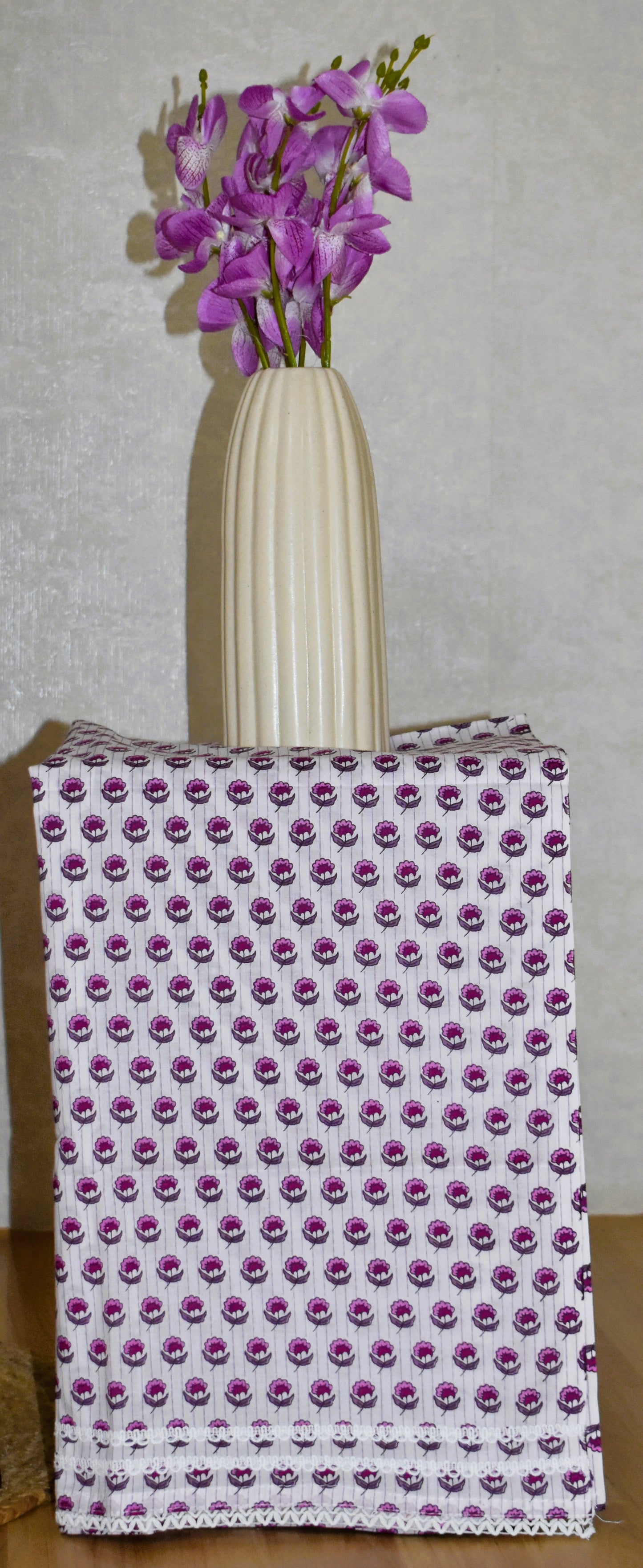 Hand Block Printed Cotton Suit with Elegant Neckwork and Printed Kota Doria Dupatta