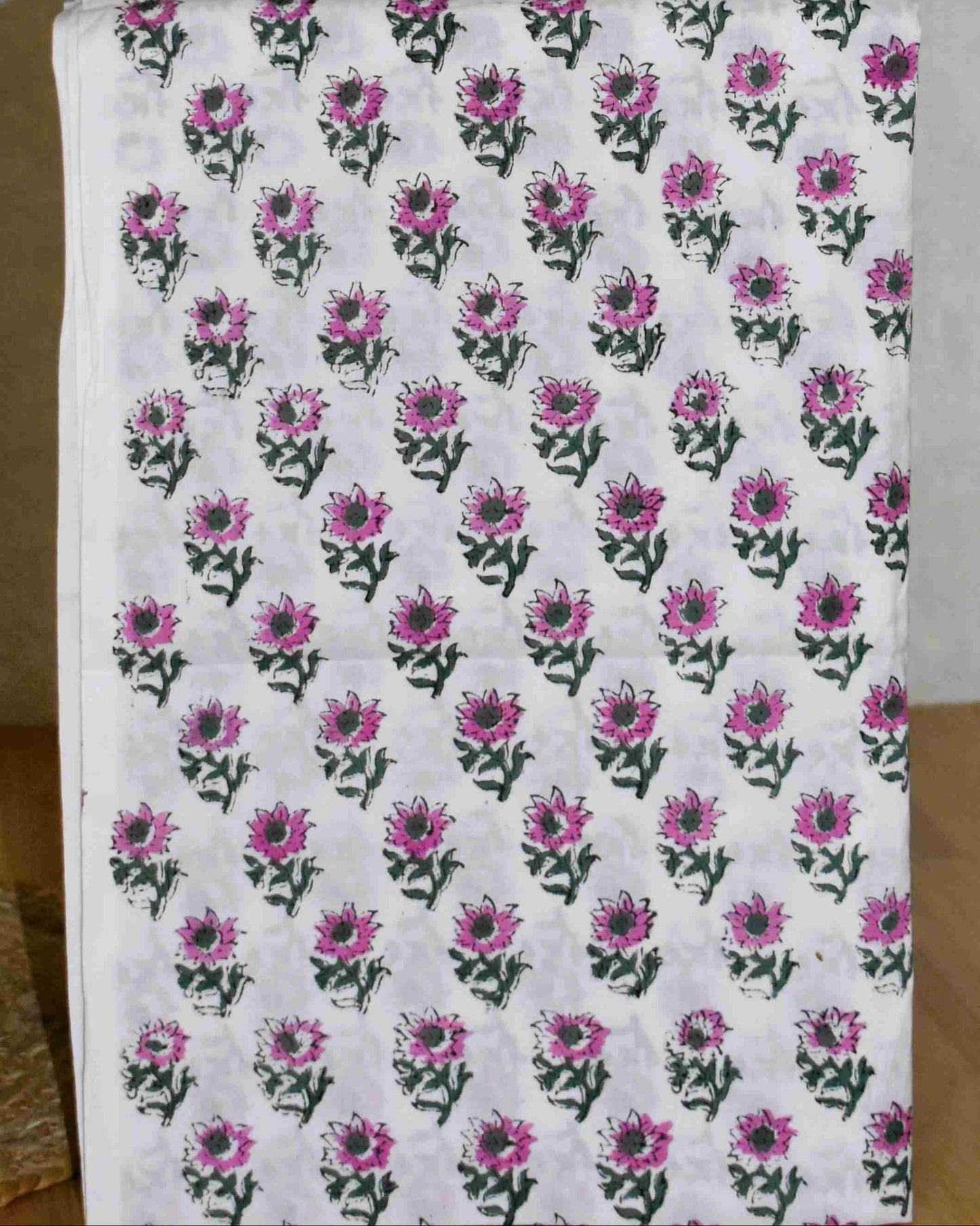 Timeless Green Chanderi Silk Suit with All-over pink Floral Jaal Sanganeri Print