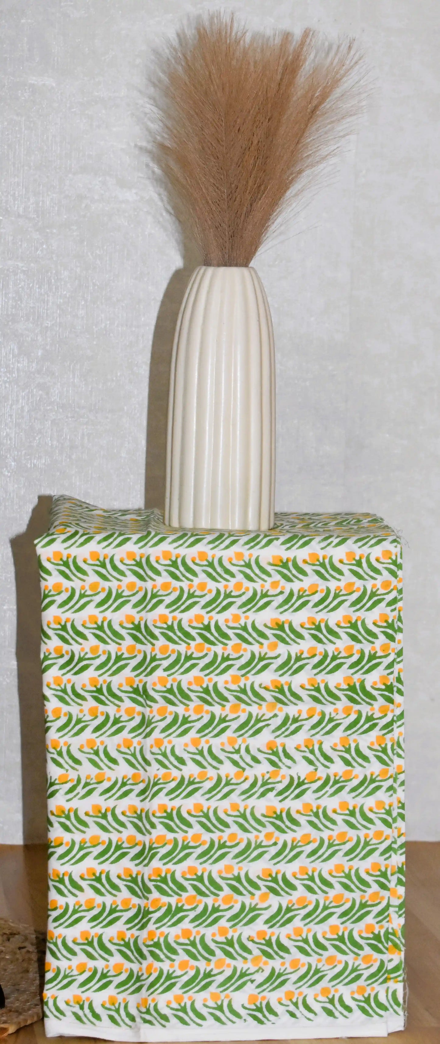 Sanganeri Green String of Flowers printed Maheshwari Silk Suit Set