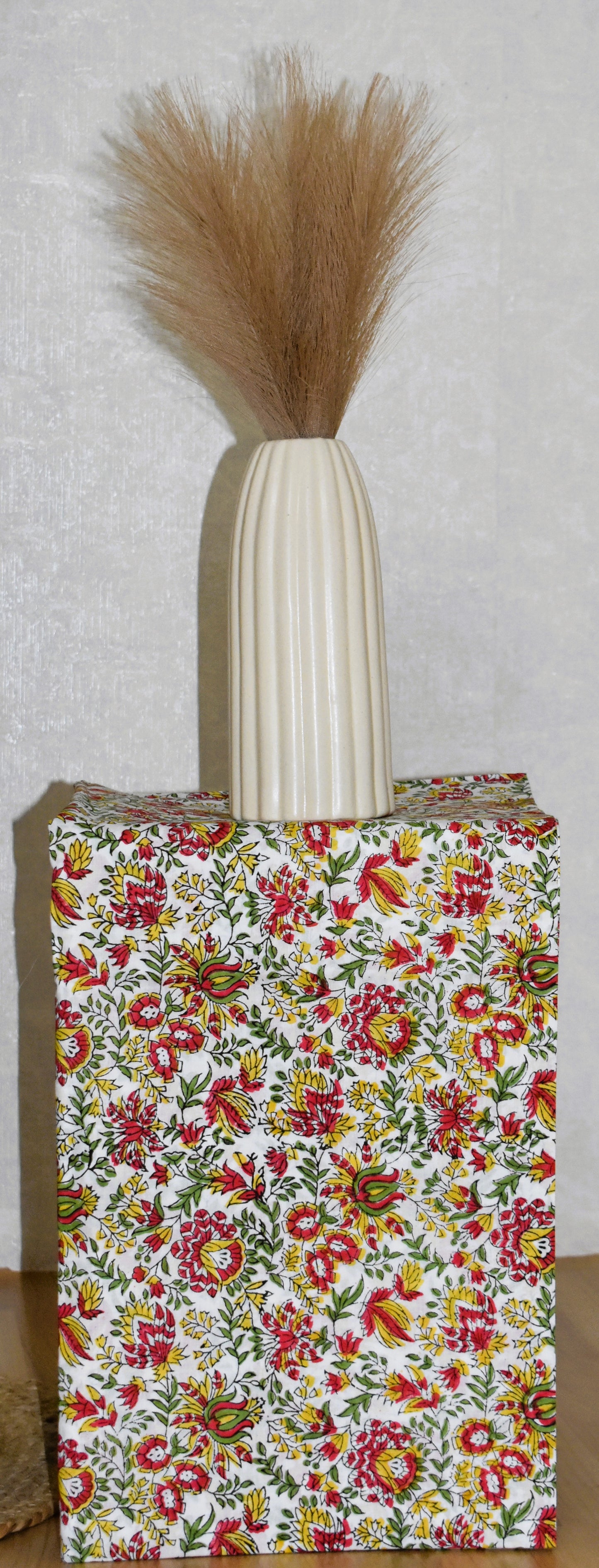 All-over Red Floral Smal Buti Printed Hand Block Printed Cotton Suit with Malmal Dupatta