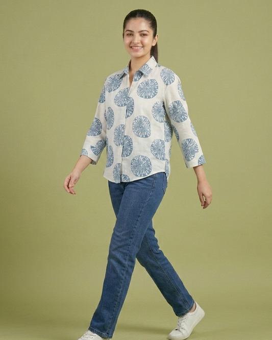 Blue Medallion Oversized Shirt