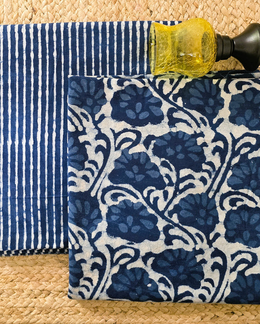 Bagru Hand Block Printed (INDIGO) Cotton Combo Set