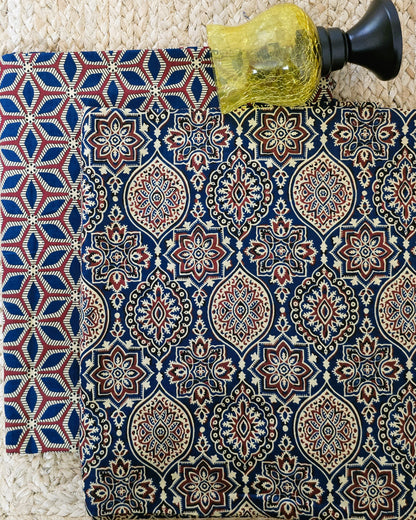 Blue Ajrakh Printed Cotton Combo Set