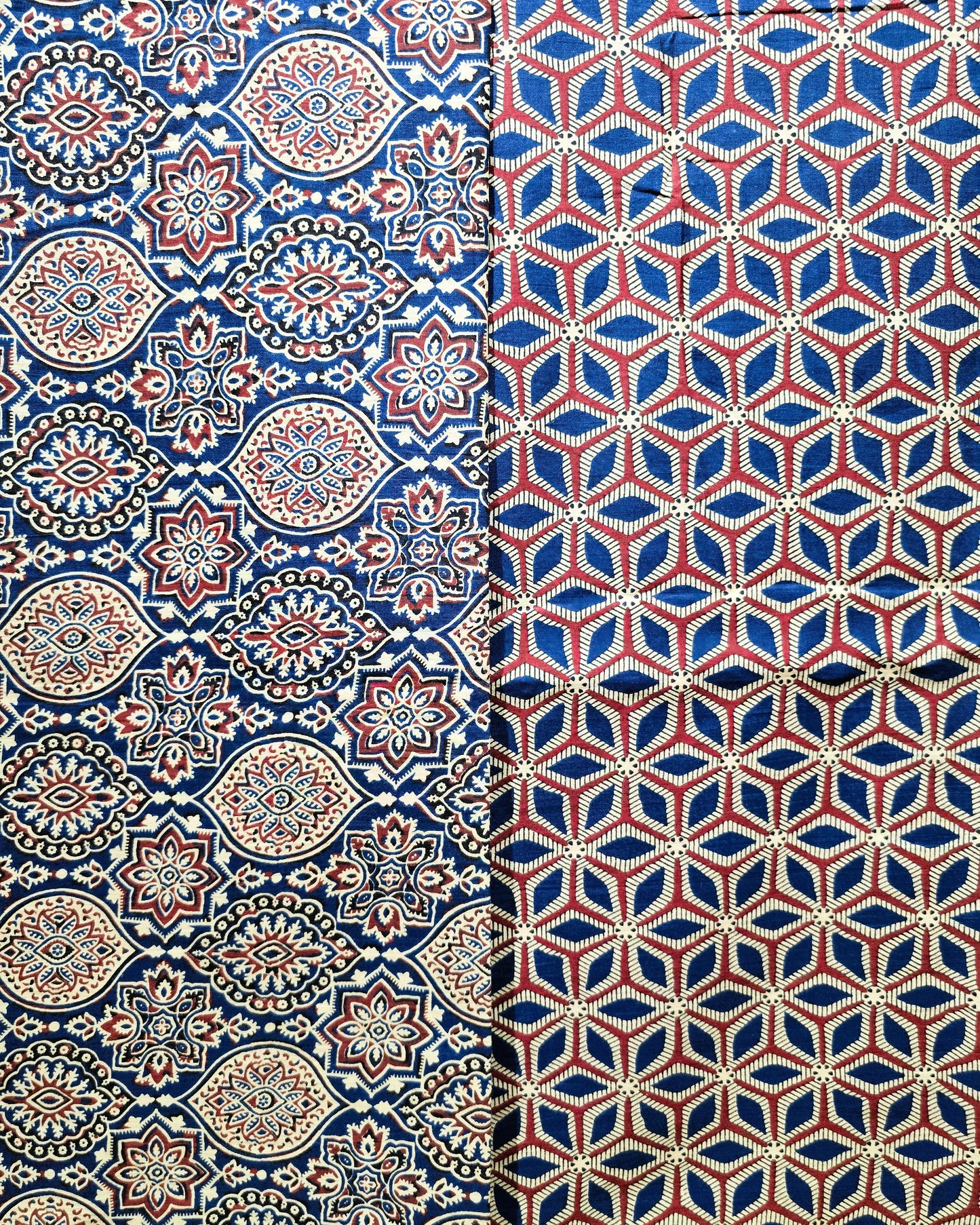 Blue Ajrakh Printed Cotton Combo Set