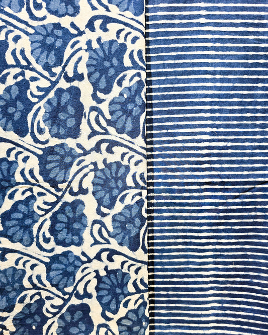 Bagru Hand Block Printed (INDIGO) Cotton Combo Set