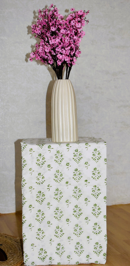 Blue small  All-over Paisley Design Hand Block Printed Cotton Suit with Pure Chiffon dupatta