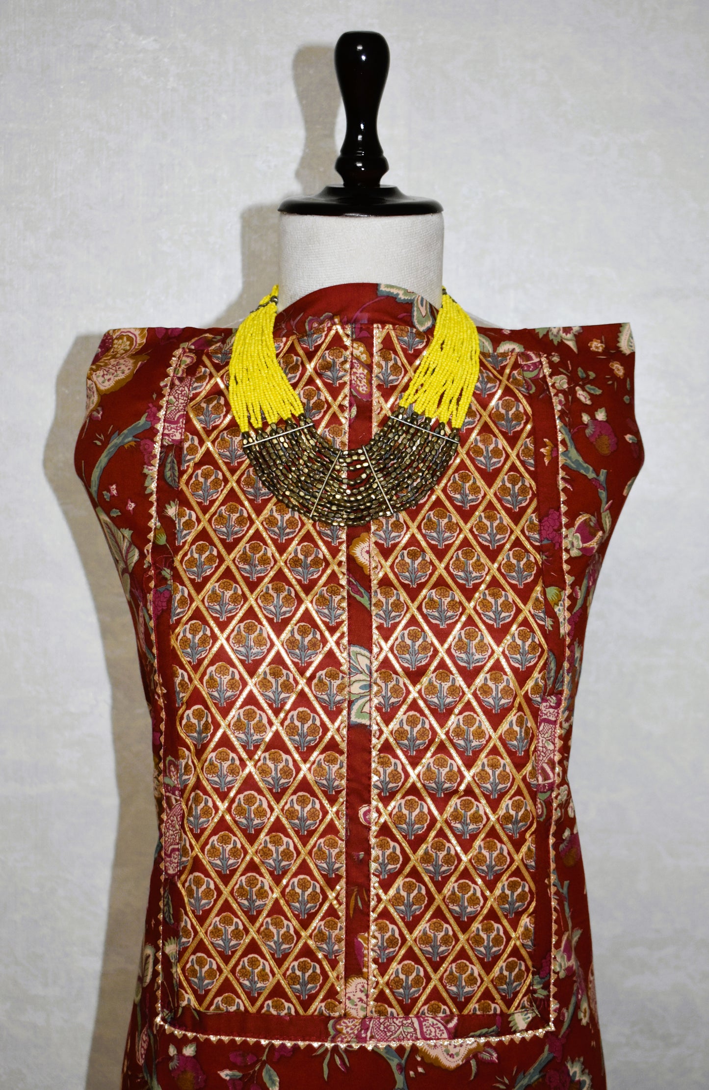 Hand Block Printed Cotton Suit with Elegant Neckwork and Soft Malmal Dupatta