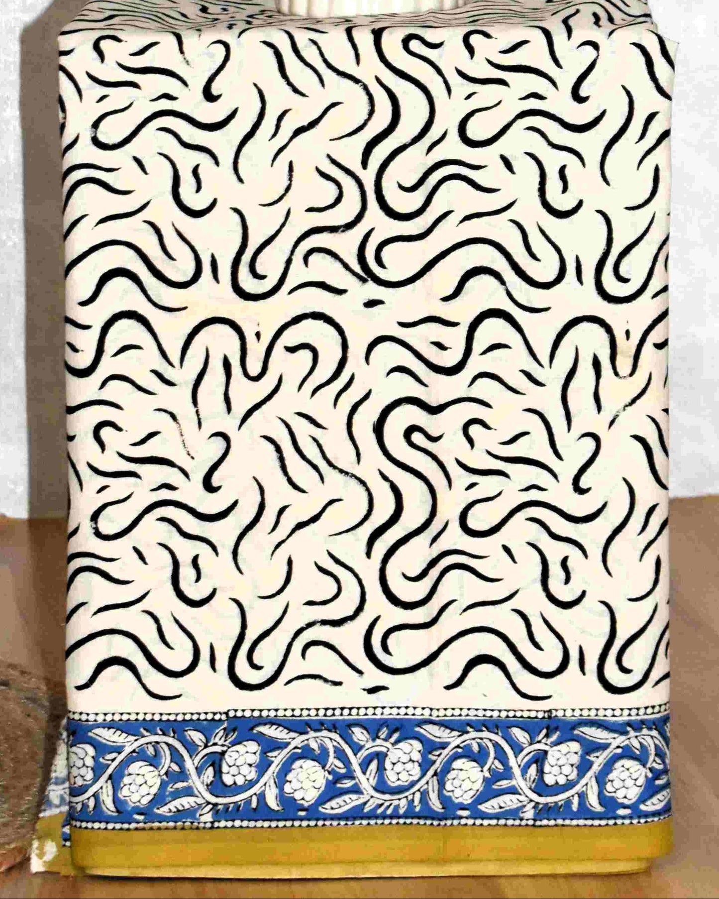 Blue Floral Jaal (BAGRU PRINT) Hand Block Printed Cotton Suit With Kota Doria  Dupatta