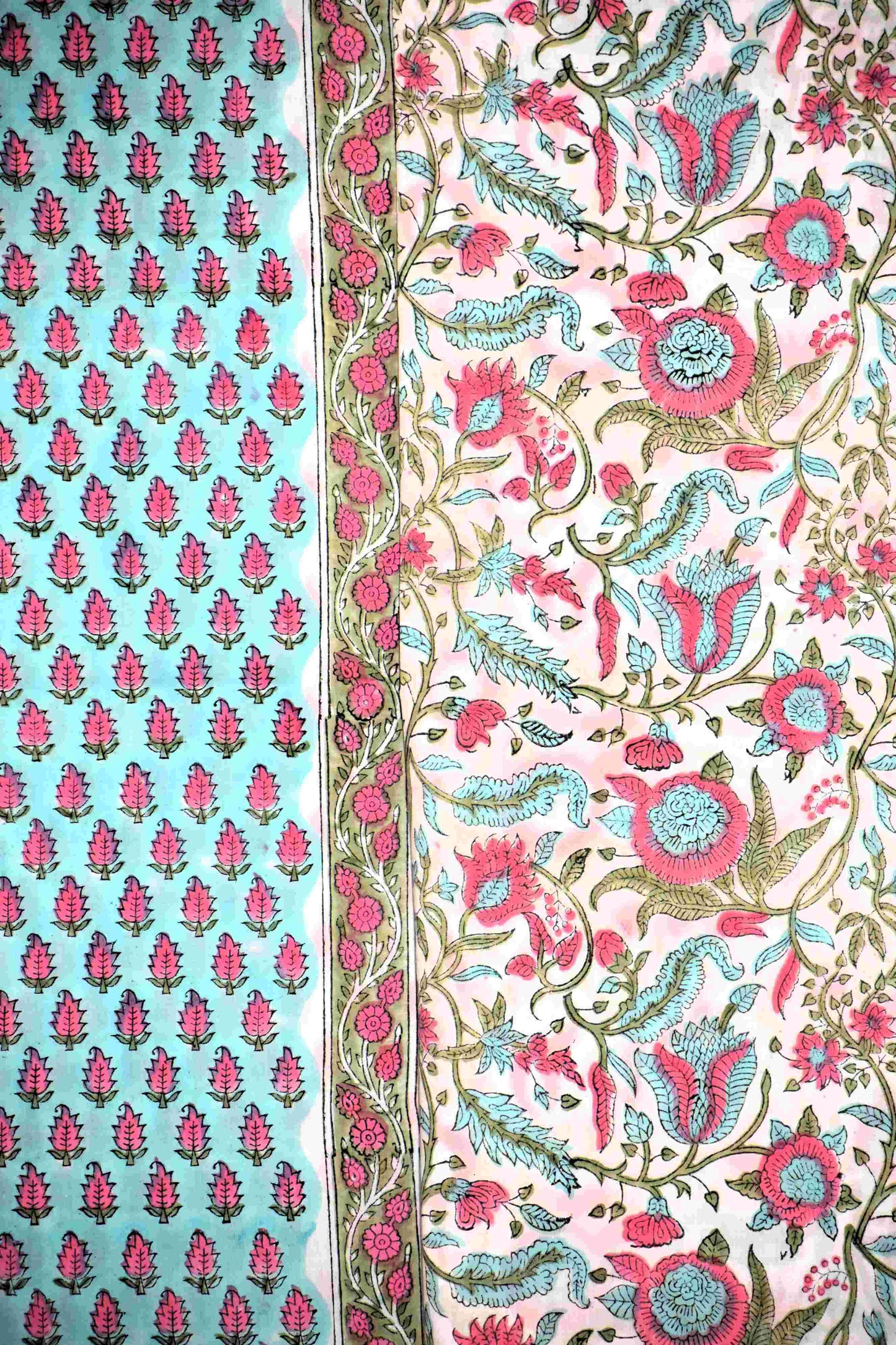 Pink Small All-over Floral Buti Cotton Suit with Malmal dupatta