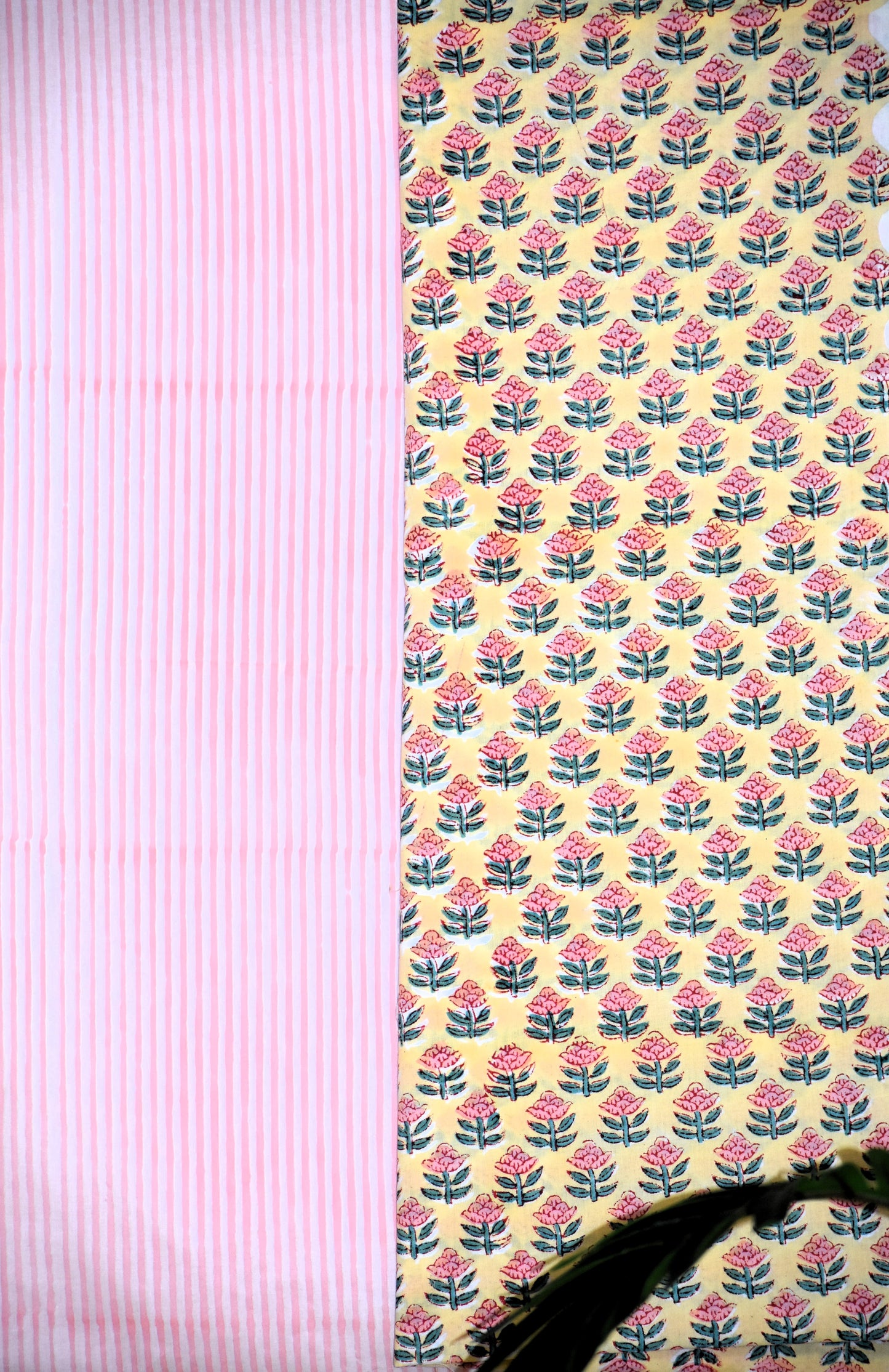 Sunlight Yellow Hand Block Printed Cotton Suit with Malmal Dupatta