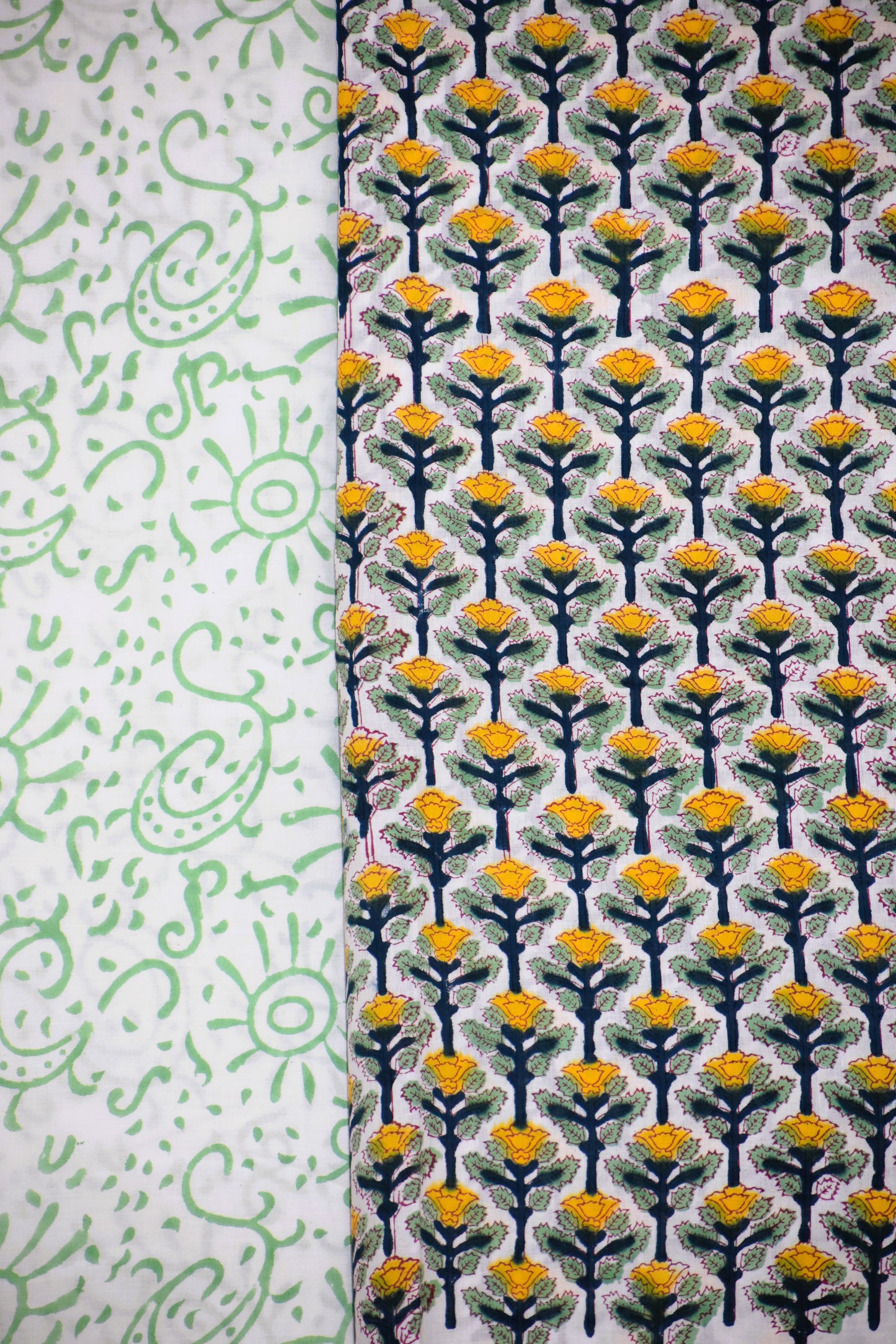 Hand Block Printed Cotton Suit with All-over Buti and Malmal Dupatta