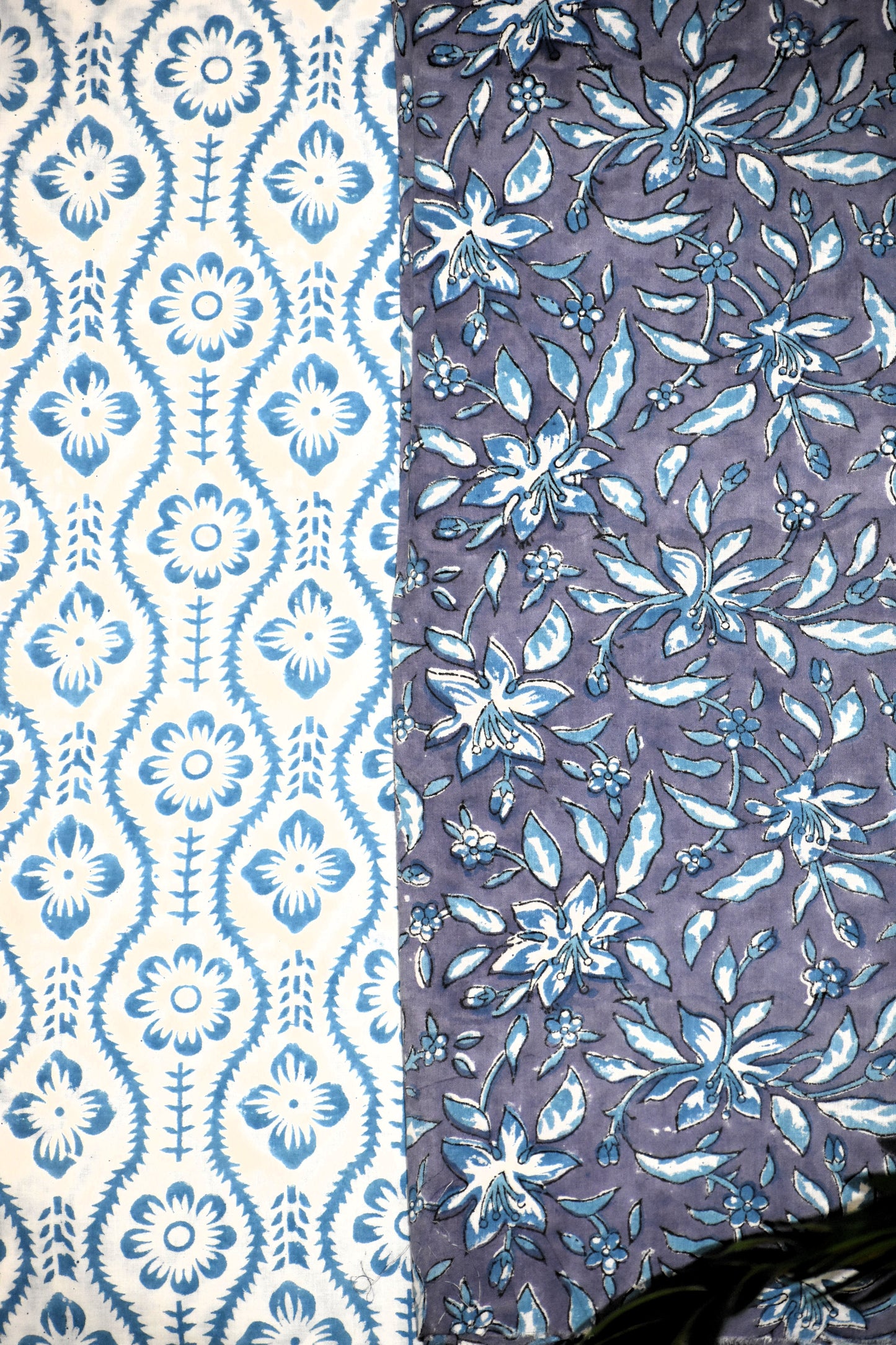 Petal Purple Hand Block Printed Cotton Suit with Malmal Dupatta