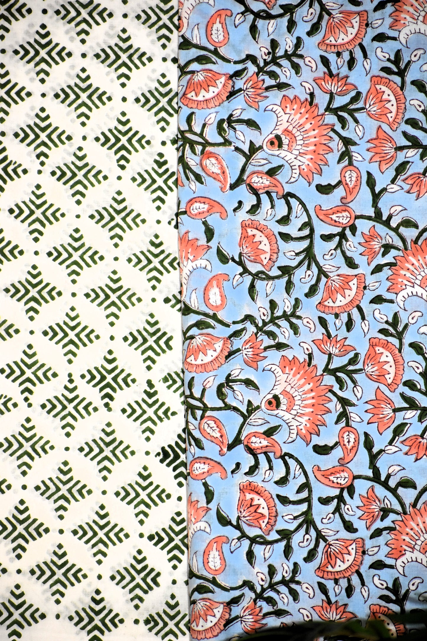 All-over Jaal Hand Block Printed Cotton Suit With Malmal Dupatta