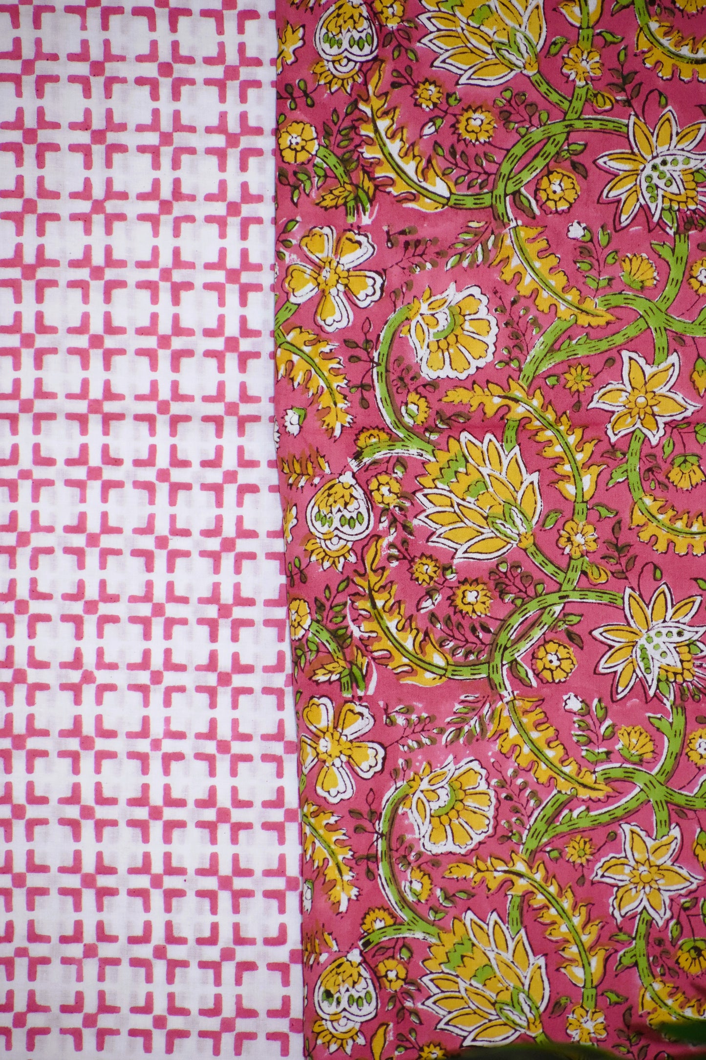 Dusky Pink All-over Hand Block Printed Cotton Suit With Malmal Dupatta