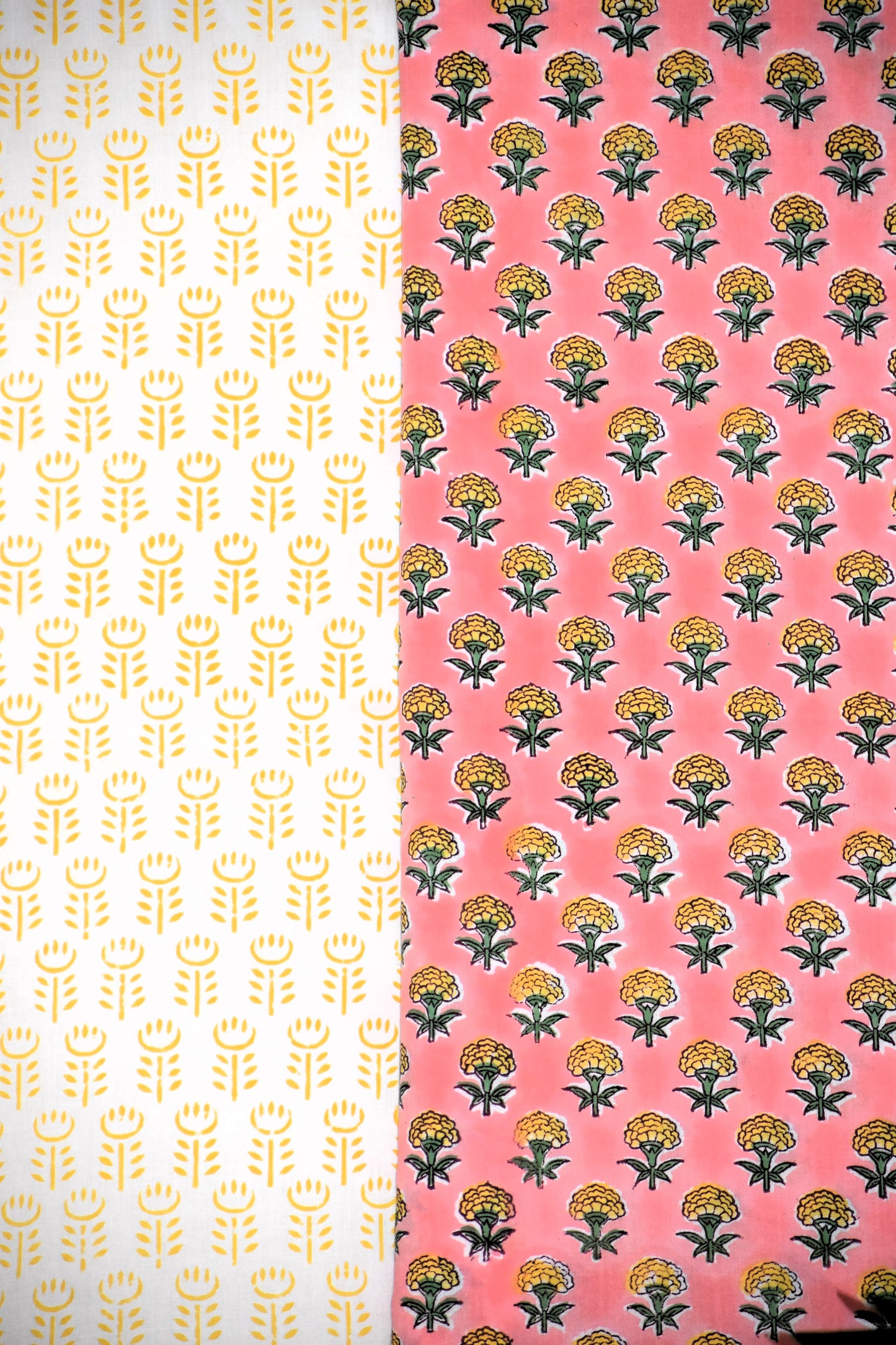 Small Floral Buti Hand Block Printed Cotton Suit With Malmal Dupatta