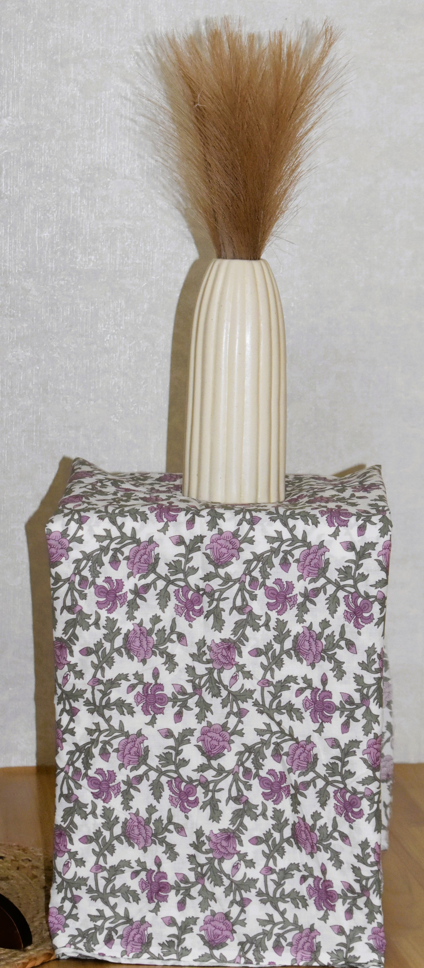 Purple Floral Jaipuri Printed Unstitched Cotton Suit Set