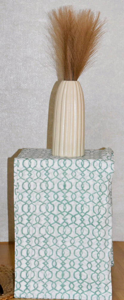 All-over Red Floral Small Buti Hand Block Printed Cotton Suit with Malmal Dupatta