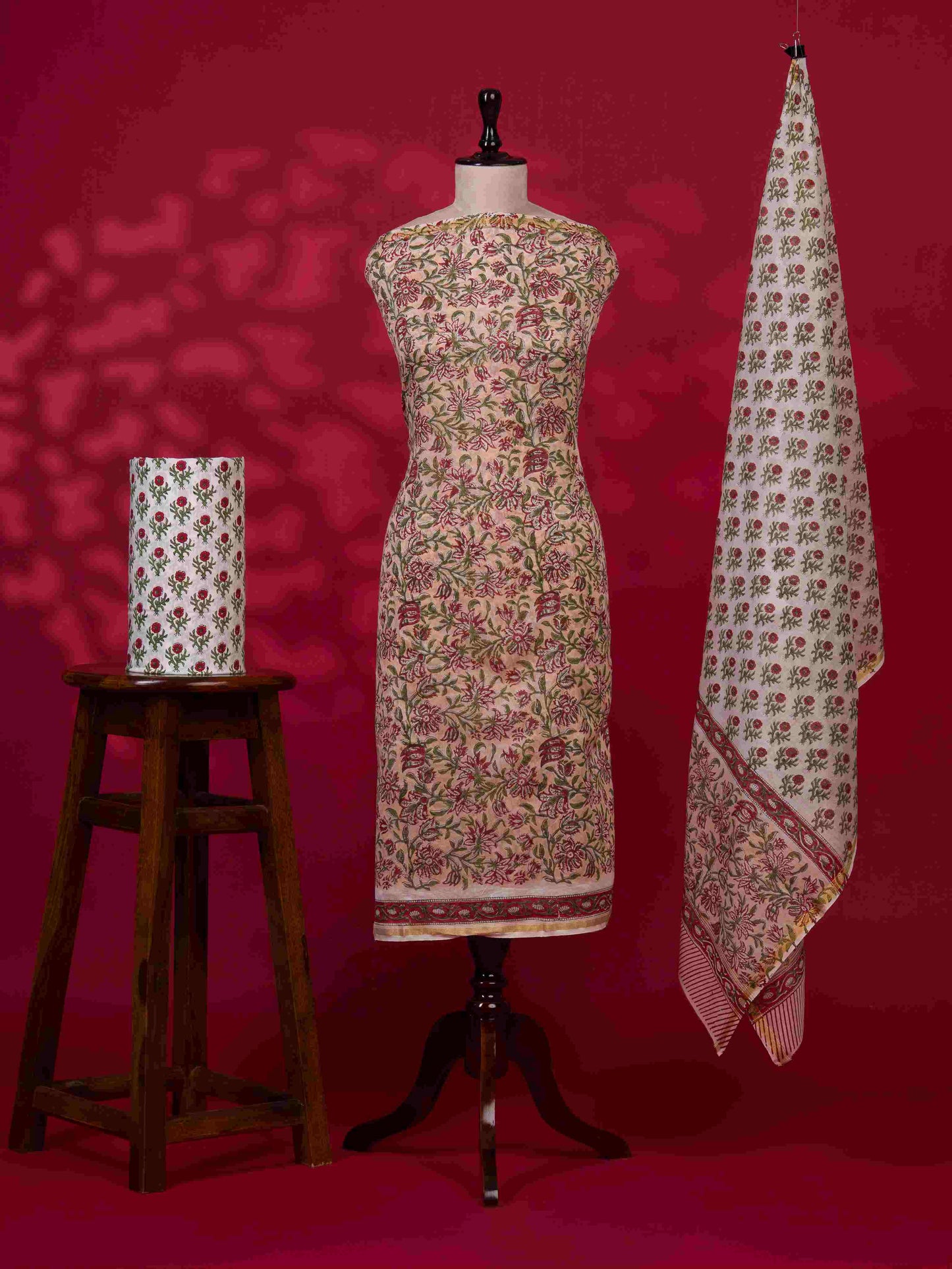 Timeless Chanderi Silk Suit with Sanganeri Print