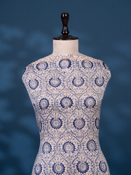 Timeless Chanderi Silk Suit with Sanganeri Print