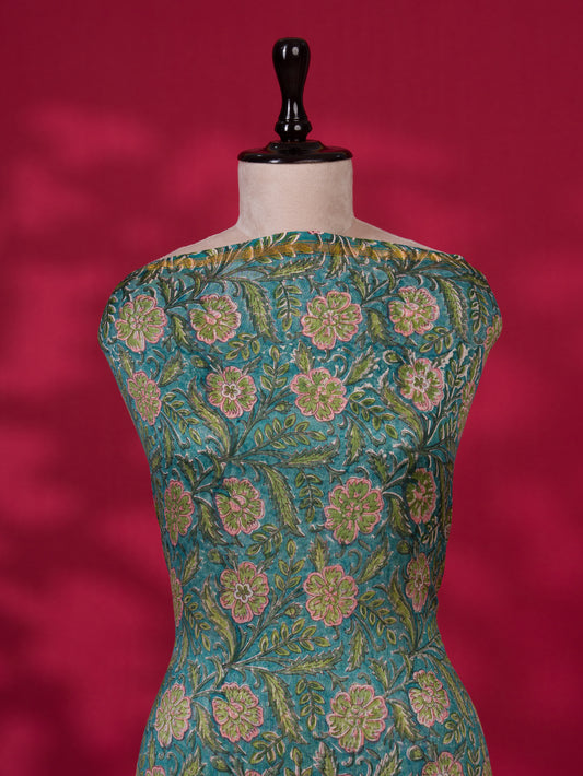 Timeless Chanderi Silk Suit with Sanganeri Print