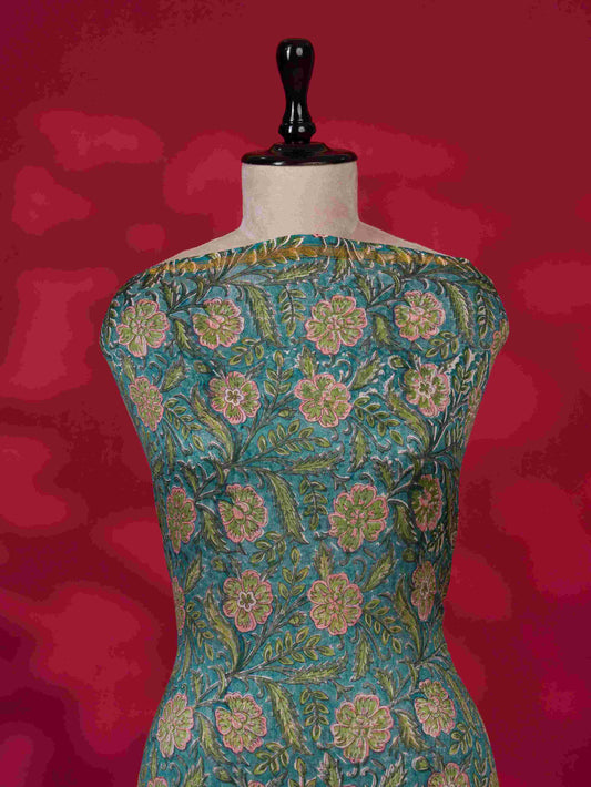 Timeless Chanderi Silk Suit with Sanganeri Print