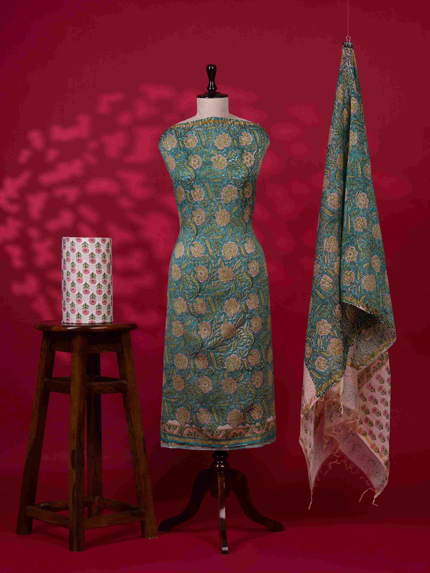 Timeless Chanderi Silk Suit with Sanganeri Print