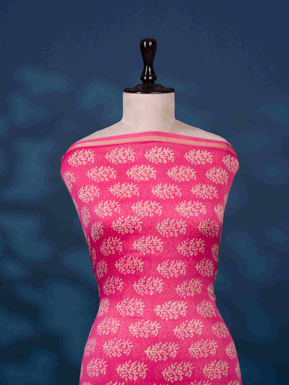 Timeless Chanderi Silk Suit with Sanganeri Print