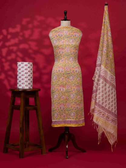 Timeless Chanderi Silk Suit with Sanganeri Print