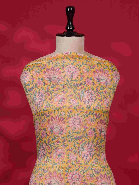 Timeless Chanderi Silk Suit with Sanganeri Print