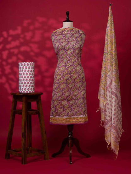 Timeless Chanderi Silk Suit with Sanganeri Print