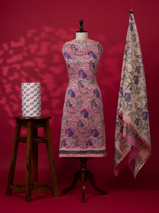 Timeless Chanderi Silk Suit with Sanganeri Print