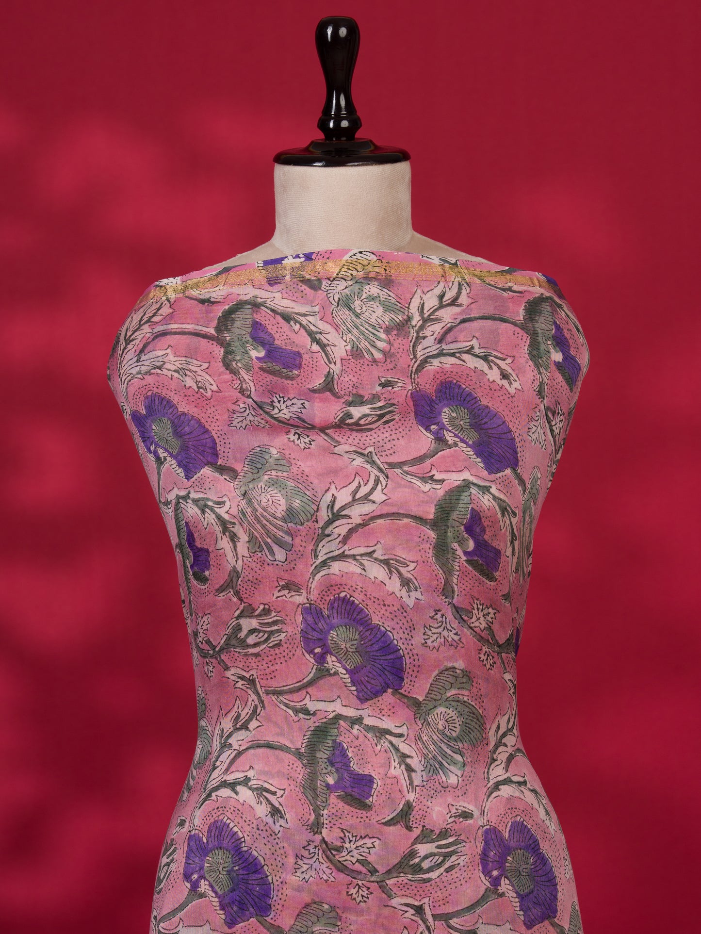 Timeless Chanderi Silk Suit with Sanganeri Print