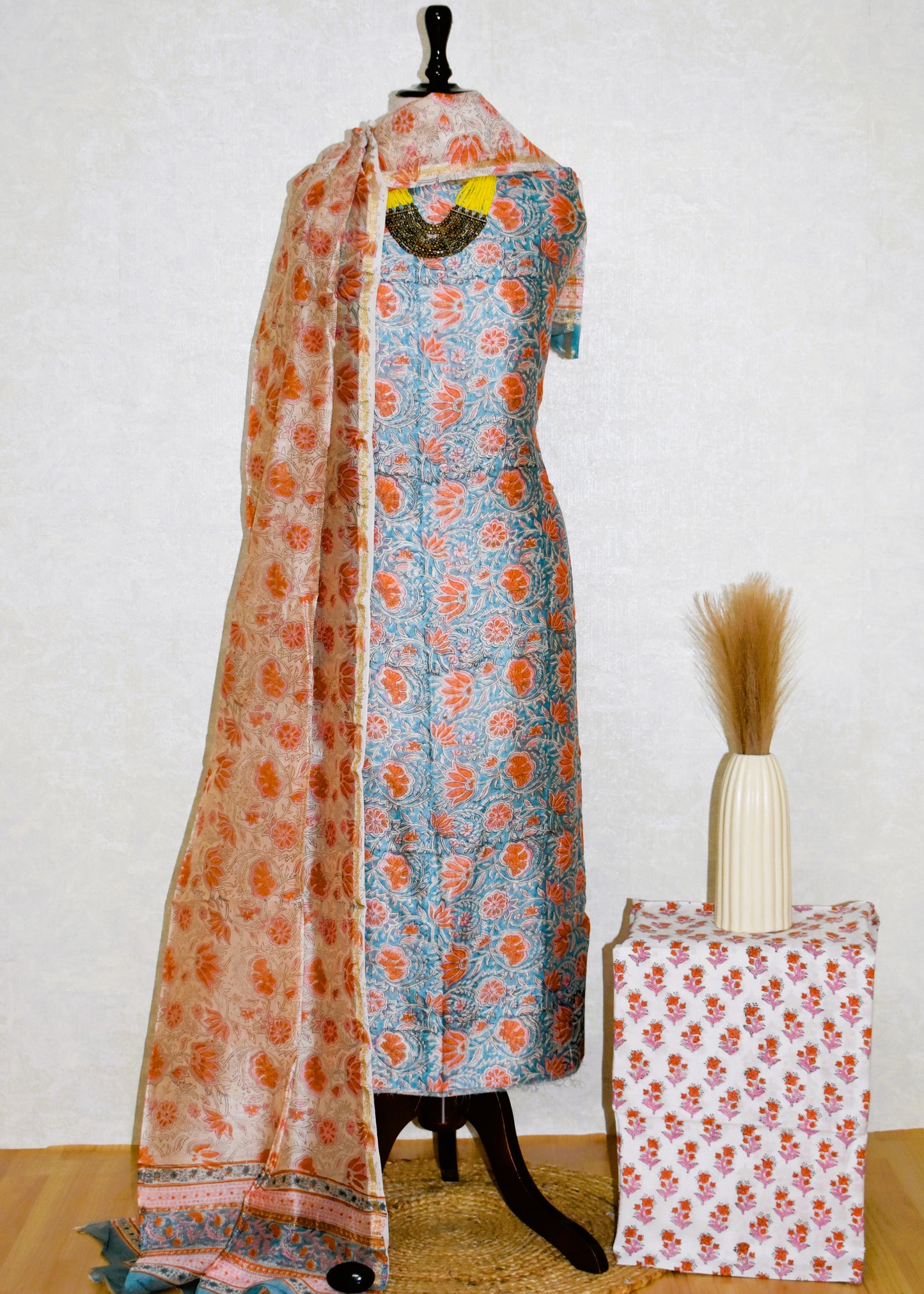 Timeless Chanderi Silk Suit with Sanganeri Print